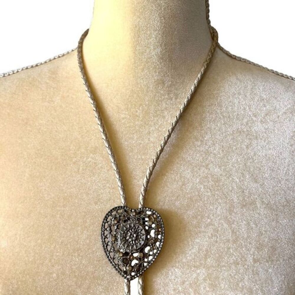 Unisex Necklace Leather Strap Beige‎ - Picture 5 of 8